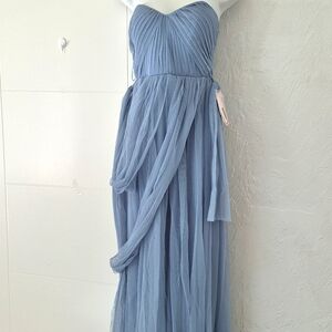 Birdy Gray Christina Dusty Convertible Blue Evening Dress NWT XS